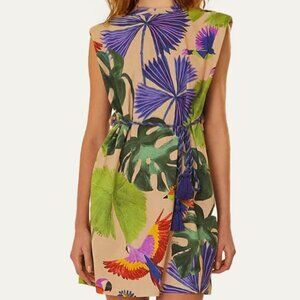 Sand Macaw Jungle Organic Cotton T-Shirt Dress (New - Unused)